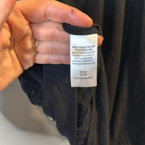 Black slinky bar top- backless tank top with bed embellishment - Picture 8 of 11